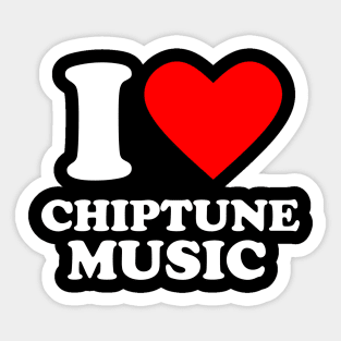 Retro Gamer - I Love Chiptune Music Sticker